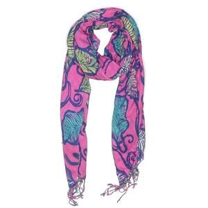 Lilly Pulitzer Leaves In The Breeze Fringe Scarf Tropical Pink One Size